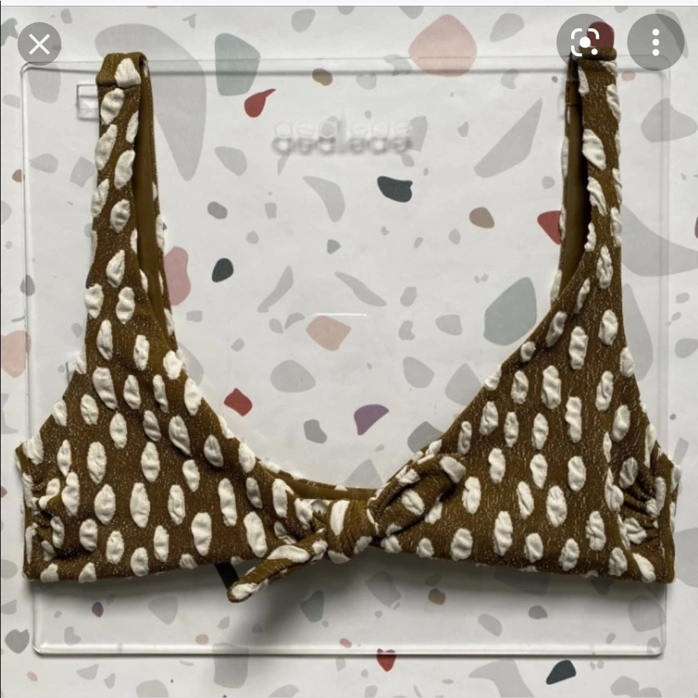 Mara Hoffman green and cream bikini